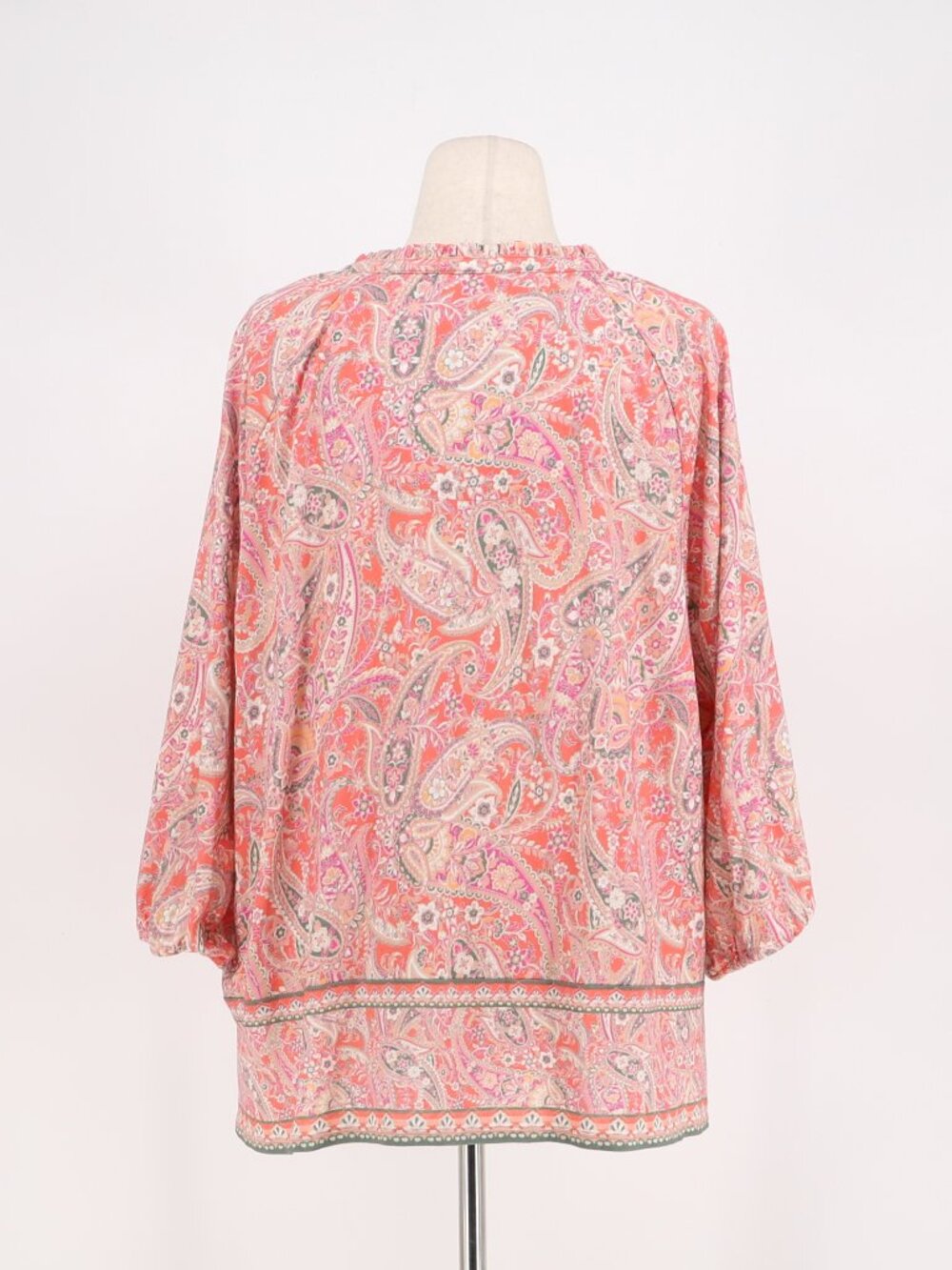 J. JILL Peasant Paisley Print 3/4 Sleeve Button Front Tunic Top Size 2X - Picture 4 of 7